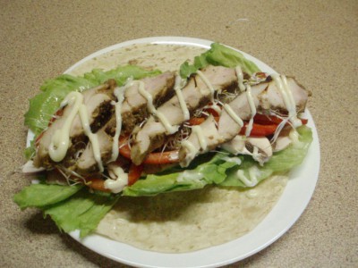 Bush Tomato Chicken Wrap assembled2